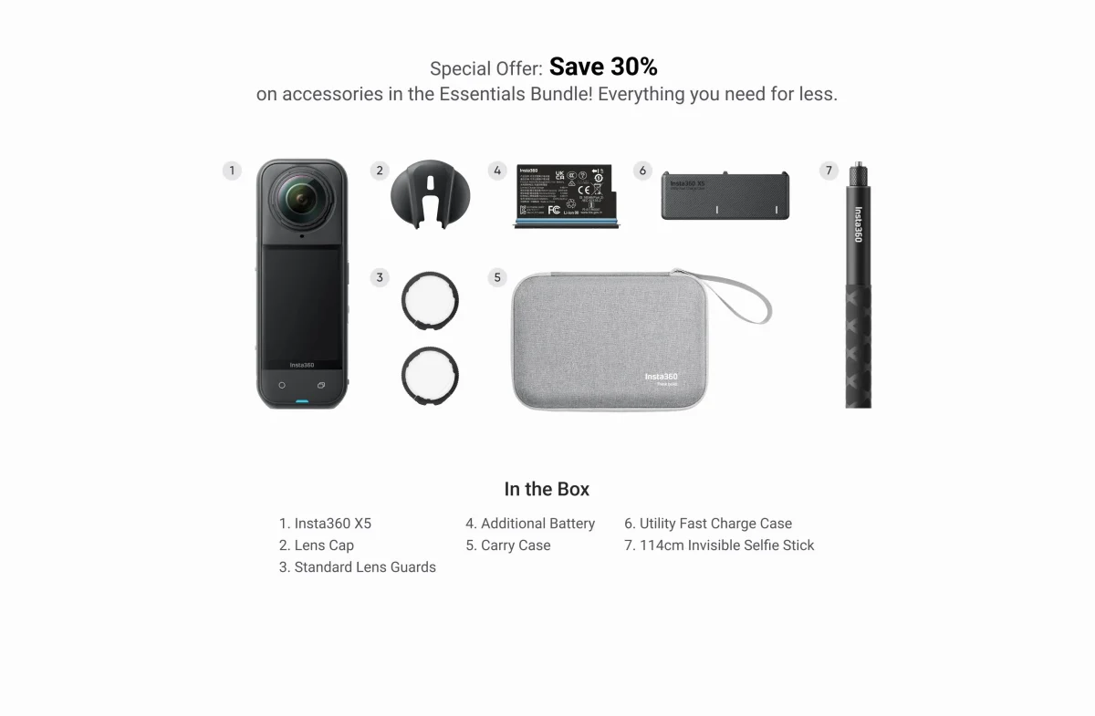 Insta360 X5 Essentials Bundle - Image 1