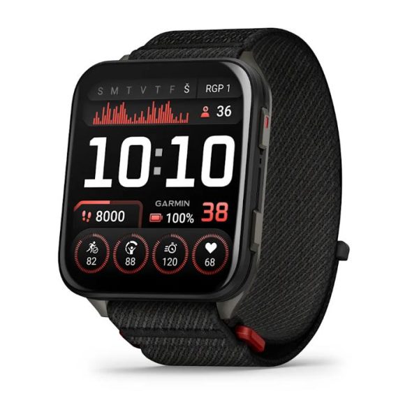 Garmin Venu X1 Black with Slate Titanium Caseback and Black ComfortFit Nylon Band