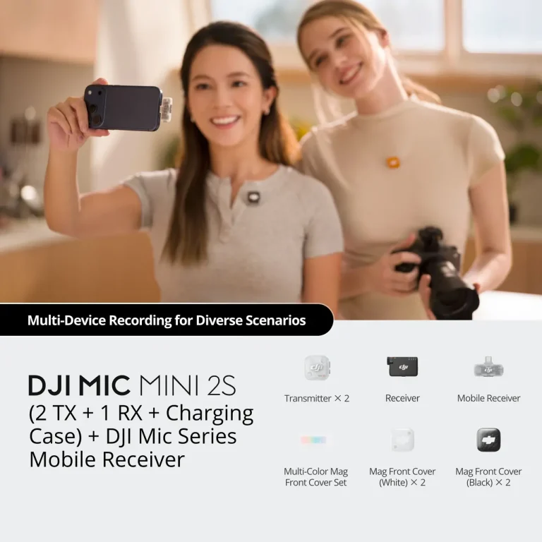 DJI Mic Mini 2S (2 TX + 1 RX + Charging Case) wireless microphone system