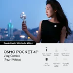 Osmo Pocket 4P Vlog Combo (Pearl White) with wireless microphone and vlogging accessories