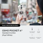 Osmo Pocket 4P Standard Combo (Pearl White) dual-camera gimbal camera at Drone House Athens